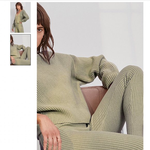 NWT Lunya Reversible Cozy Cotton Cropped Silk Ribbed Sweater L - Picture 2 of 2